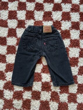 Vintage Levi's Kids Black Denim Jeans with Classic Patch Label